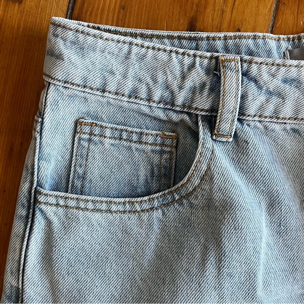 Poetry High Rise Cropped Tapered Jeans Light Wash Denim Size 10 - Picture 6 of 16